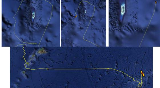 Saildrone's track to and around Palmyra Atoll