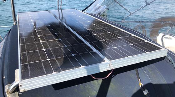 solar panels on sailboat
