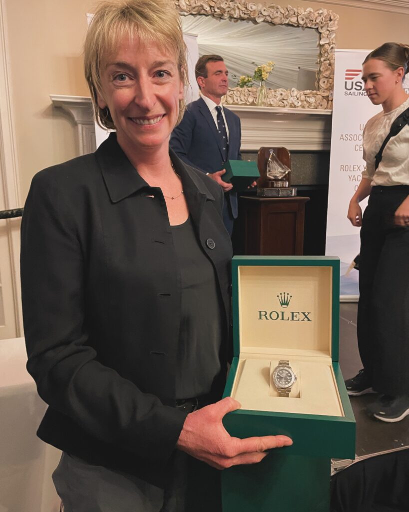 Sailors for the Sea Skipper Christina Wolfe received the 2023 Rolex Yachtswoman of the Year Award for her offshore sailing accomplishments