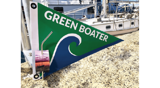 burgee, green boater