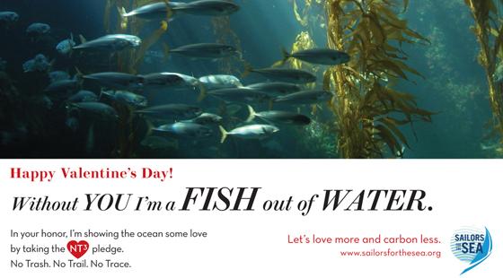 Valentine's Day e-card, fish, water, pledge