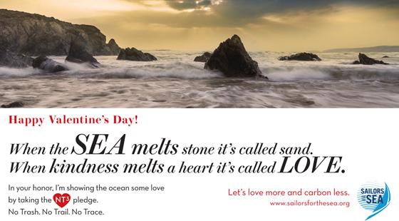 Valentine's Day e-card, sea, melt, heart