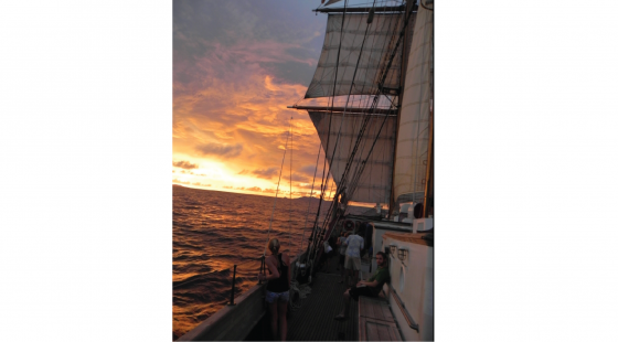 sunset, Caribbean, tall ship, marine science