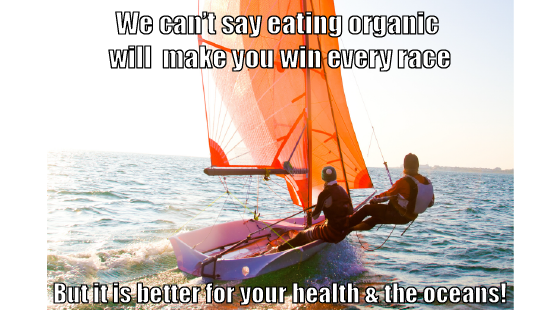 We can't say eating organic will make you win ever race... but it is better for your health and the oceans!