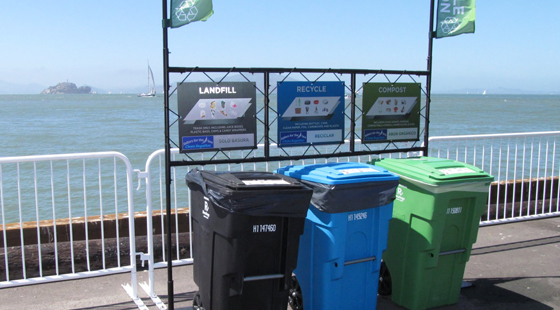Waste stations at the America's Cup
