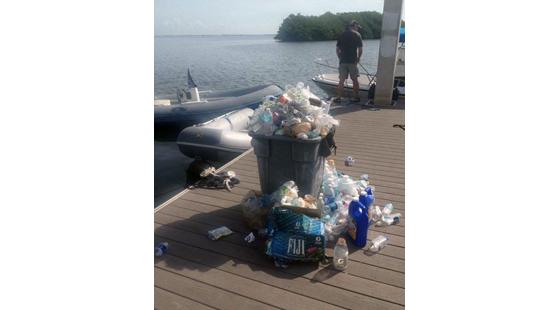 trash on dock, us sailing center, scuttlebutt sailing news