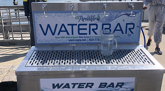 A water bar is perfect for large events